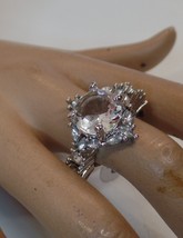 Unbranded Very Gaudy Faux Diamond Ring Sz 7.5 Pre Owned - £11.85 GBP