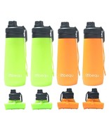 BEQU 750ml/25 fl oz Silicone Water Bottle - Set of 4 (Green, Orange) - $35.99