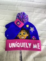 Disney Encanto Mirabel Knit Pom Toddler Beanie Hat Cap Mittens Set NEW - £11.95 GBP