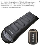3-4 Season Sleeping Bag for Adults &amp; Kids, Lightweight Warm Cold  army g... - $39.48