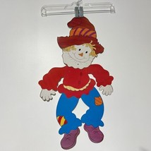 Jointed Halloween Fall Scarecrow Decoration Vntg American Greetings 2’ Hanging - $17.82