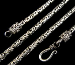  3MM Handmade Solid 925 Sterling Silver Balinese BYZANTINE Chain Necklace Bali - £35.34 GBP+