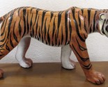 Vintage Genuine Leather Wrapped Tiger Sculpture 32&quot; Long - $117.81