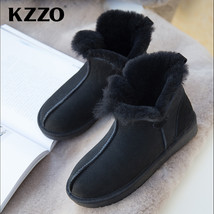 New Fashion Sheepskin Suede Leather Women Winter Boots 100% Natural Lined Ankle  - £116.43 GBP