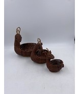 Set of 3 Vintage Nesting Reindeer Baskets BIGGEST ONE IS MISSING EARS - $17.32