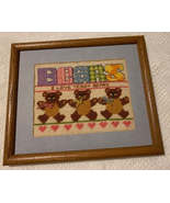 Vintage Bears cross stitch framed wall art - £7.07 GBP