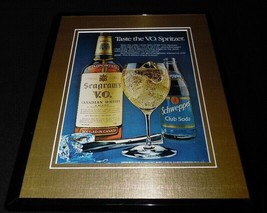 1982 Seagrams Whisky / Schweppes Framed 11x14 ORIGINAL Advertisement  - $34.64