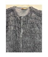 Sam Brooke Fringe Cropped Jacket Short Sleeve Black Zipper Front Women - $35.04 CAD