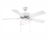 Hampton Bay Trice 44 in. Traditional LED Matte White Ceiling Fan With Li... - £36.36 GBP