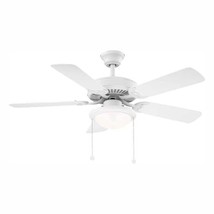 Hampton Bay Trice 44 in. Traditional LED Matte White Ceiling Fan With Li... - $45.49