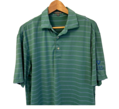 Peter Millar Jersey Polo Shirt Green Stripes Size Med - $19.79