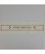 Handpainted Needlepoint Canvas XMAS Sign Merry Decor Banner Flag Wall HP... - $17.95