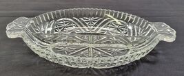 I) Oval Half Split Clear Cut Glass Serving Dish Platter Bowl 10.5" - $14.84