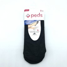 Peds Womens Mid Sport Liner Socks 2 Pair Cushioning Breathable Mesh Black 5-10 - £3.98 GBP