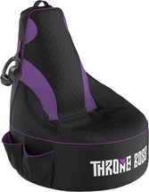 Gaming Bean Bag Chair For Adults [Cover Only No Filling] With High, Black/Purple - £82.02 GBP