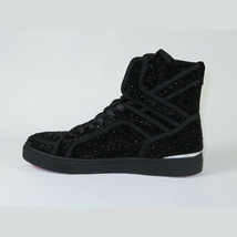 Mens High Top Shoes By FIESSO AURELIO GARCIA ,Fancy Rhine stones 2402 Black image 5