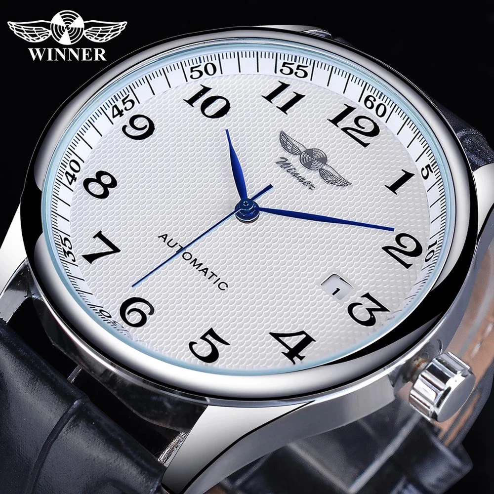 Ic design calendar brown belt blue hands men s fashion automatic mechanical watches top thumb200