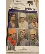 Uncut NEW Simplicity Pattern 2494 Fleece Hats in Three Sizes: S, M, L. - $10.00