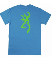 NWT Men&#39;s Browning Heather Blue Lime Green Buckmark Tee Shirt T-Shirt M Mediu... - £8.62 GBP