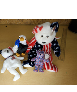 TY Beanie Babies Baby Bears USA America Murica Bundle Eagle Bears - £29.76 GBP