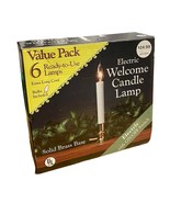 Electric Welcome Candle Lamps 6 Pack Brass Base Bulbs Included Extra Lon... - $313.71 MXN