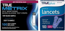 100ct TRUE METRIX NFRS Test Strips + 100ct TRUEplus 30gauge Lancets (200 Piece) - £22.79 GBP