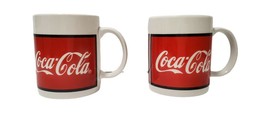 Vintage Coca Cola Collectors Script Logo Red and White Mug Coffee Cup Ye... - $16.80