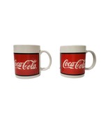 Vintage Coca Cola Collectors Script Logo Red and White Mug Coffee Cup Ye... - $319.86 MXN