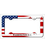 Washington DC|American Flag Novelty Metal License Plate Frame LPF-490 - £15.14 GBP