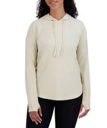 Sage Womens Hoodie Tan Thumbholes Stretch Soft Ribbed Lightweight Long S... - $744.80 MXN