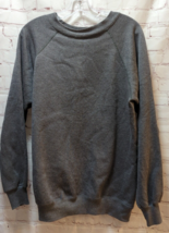 Hanes Sweatshirt L Large Vintage charcoal gray used USA made Men&#39;s Women... - £16.28 GBP