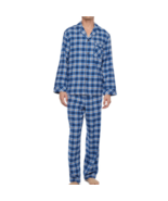 St. John&#39;s Bay Men&#39;s Flannel Pajama Set 4XL Blue Plaid 2 Piece New - £32.90 GBP