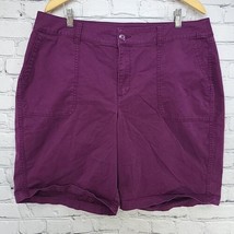Lane Bryant Shorts Womens Sz 16 Purple Flat Front 10” Inseam Casual  - $19.79