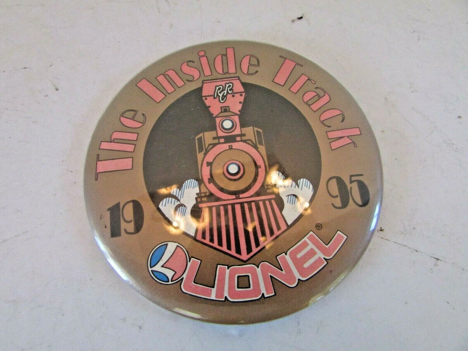 THE INSIDE TRACK LIONEL 1995 TIN PIN BUTTON  H19 - $3.75