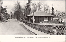 Sellersville Pennsylvania S Main Street Trolley Station &amp; Town View Post... - £10.12 GBP