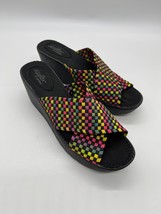 Dexflex Sport 149354 Women&#39;s Multicolor Strap Slip On Platform Sandals w... - $21.84