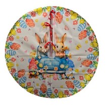 Seasonal Christmas Tree Skirt 36&quot; Round Easter Holiday Rabbit Bunny Eggs... - $10.88