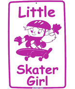 Little Skater Girl Go Skating Skateboard Skateboarding Sports Aluminum Sign - £15.69 GBP