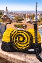 handmade crochet bag- Hypnotic Spiral - $74.25