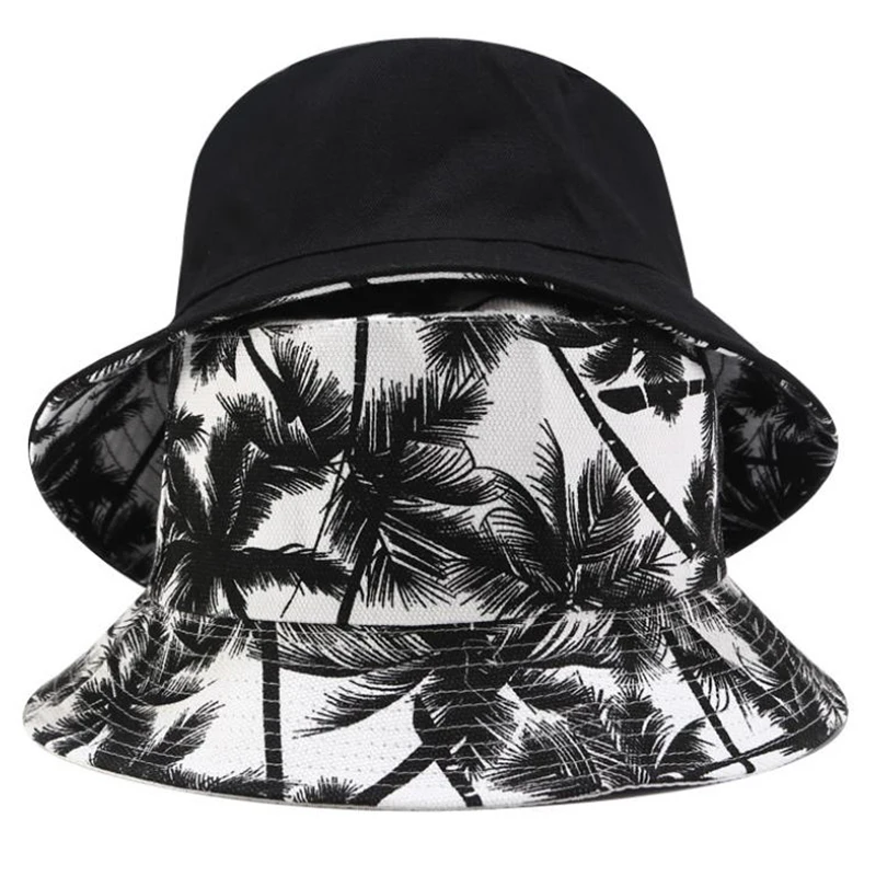 Two side bucket hat for men women hip hop fisherman hat adult summer flat cap thumb200