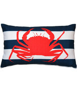 Red Crab Nautical Throw Pillow 12x19, with Polyfill Insert - £31.93 GBP