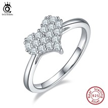 0.33 Carat D-E VVS Moissanite Heart Ring Solid 925 Sterling Silver Ring for Wome - £41.05 GBP