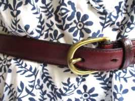 Dooney &amp; Bourke Cognac Brown Leather Belt Brass D Shape Buckle Women&#39;s S... - £15.16 GBP