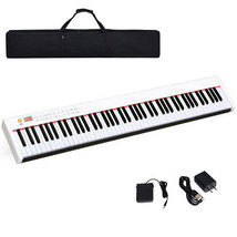 88-Key Portable Full-Size Semi-weighted Digital Piano Keyboard-White - Color: Wh - $298.14 CAD