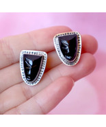 Mexican Sterling Silver Onyx Face Earrings Screw Clip On Style Mask Face... - £46.38 GBP
