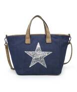 Navy Canvas Handbag with Silver Star - $43.95