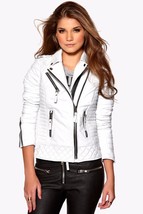 Women&#39;s Genuine Real Leather Motorcycle Slim fit Designer Biker Jacket -... - £55.52 GBP+