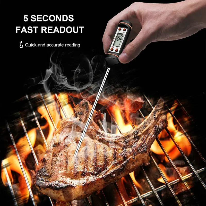 Digital Meat Thermometer CoBng Food Kitchen BBQ Probe Water Milk B Liquid Oven D - £19.30 GBP