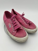 Superga Pink Lace Up Shoes Sz 8.5 USA Sz 39 Euro Casual Top Side Canvas Rubber - £16.76 GBP