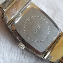Accutime Silver Tone Elegant Shiny Rhinestone Bezel Quartz Cuff Watch - £15.55 GBP